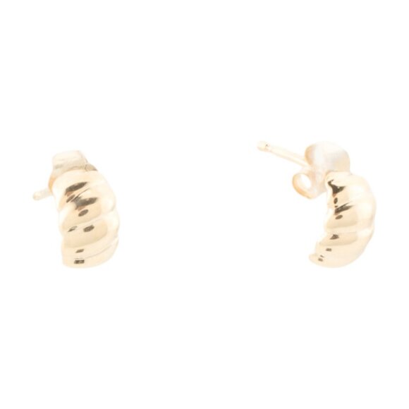 GOLDEN CLEF Gold Made In Italy 14kt Gold Petite Croissant Earrings